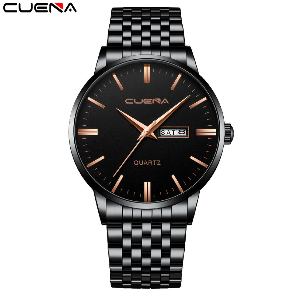 CUENA factory stainless steel minimalist luxury quartz watch men gift wristwatch orologi