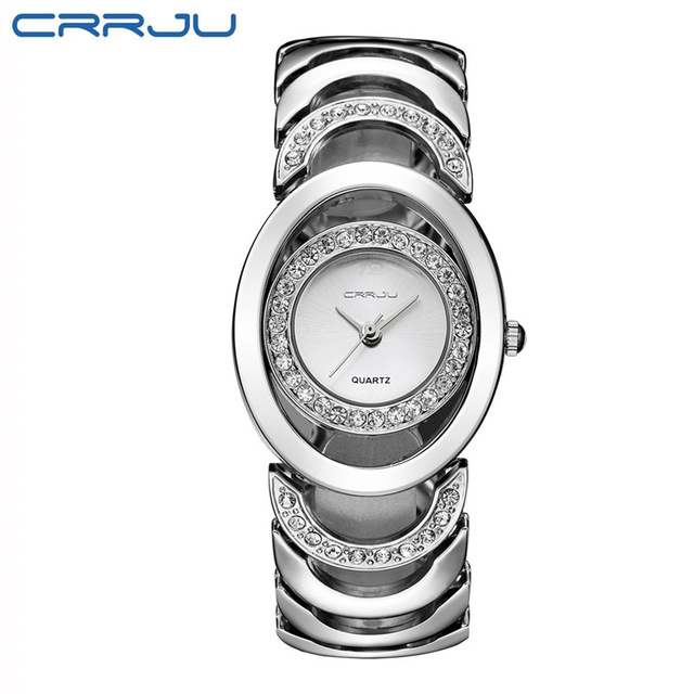 Style women hand watch with Silver colour with stone