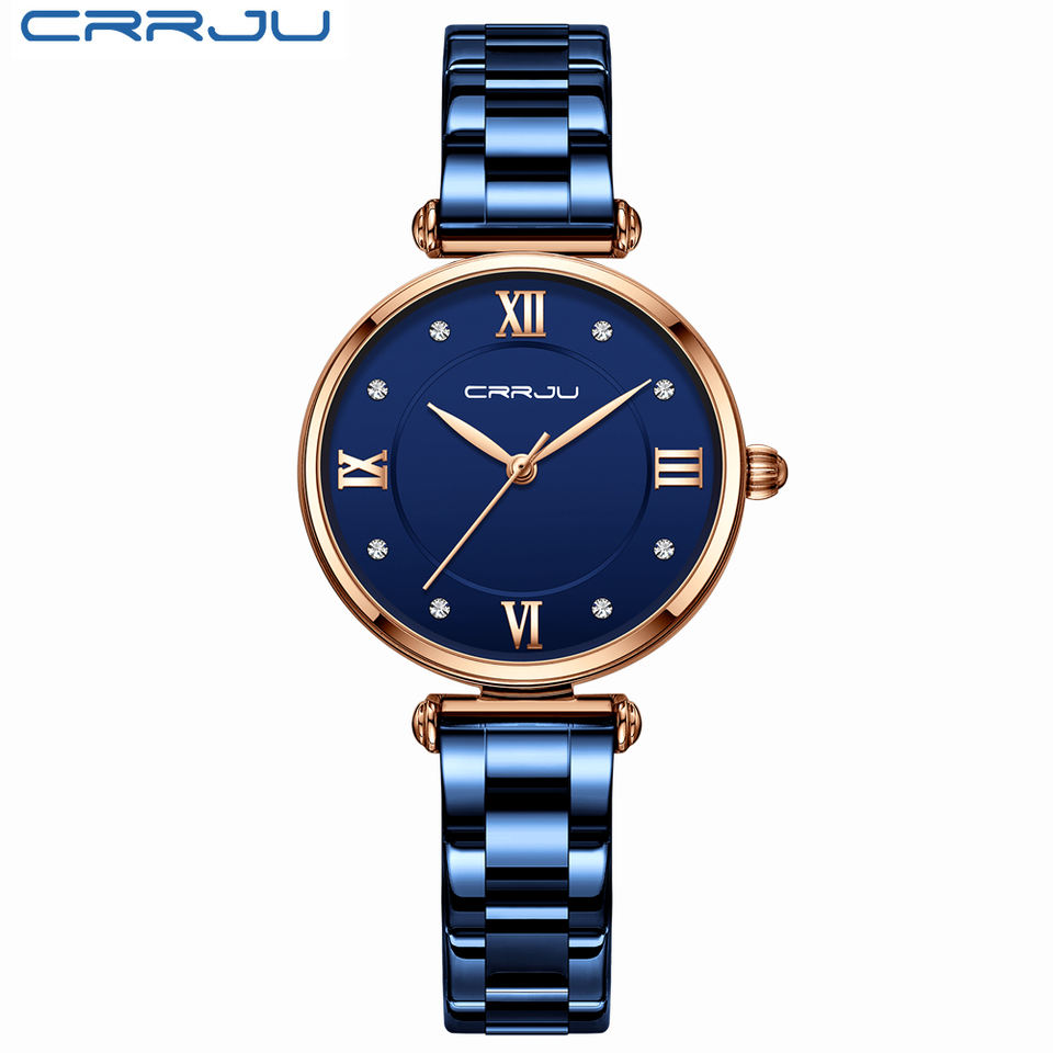 Women hand watch with Blue golden  Executive  colour