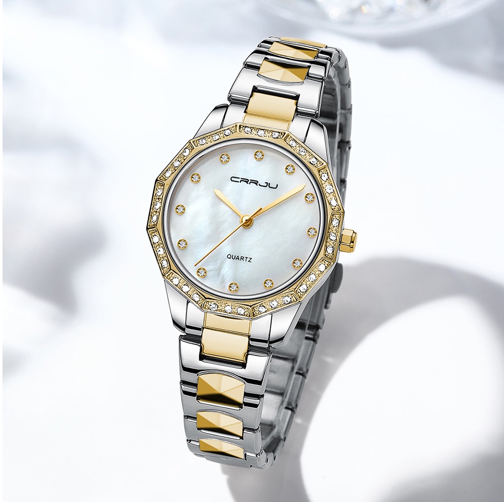 Women Diamond style   hand watch with  White golden colour